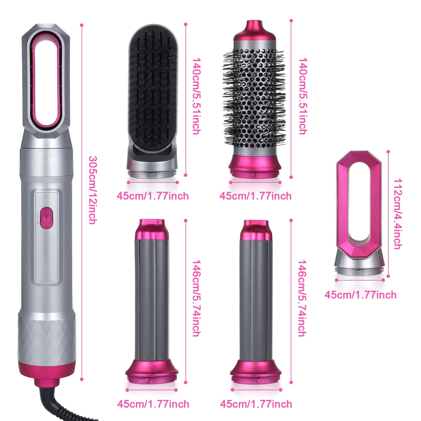 5-in-1 Hot Air Comb Home Use Straight Hair Curly Hair Blow Dryer Comb Multi-function Hair Styling